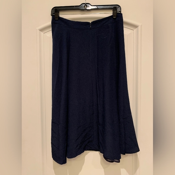 J. Crew Vintage A-line Silk Midi Skirt Navy - Picture 2 of 2